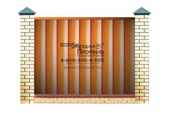 Заборы из металлического сайдинга «Металлический сайдинг Бревно», покрытие neomatt