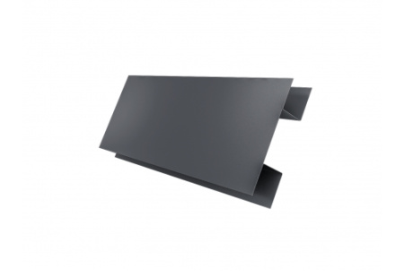 Планка H-образная Экобрус Grand Line 0,5 GreenCoat Pural BT RR 23 темно-серый (RAL 7024 мокрый асфальт)