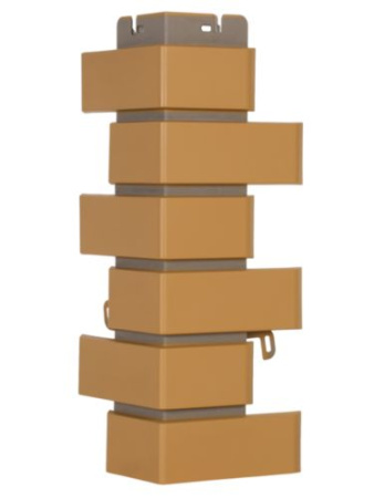 Угол фасадной панели «Альта-Профиль», кирпич клинкерный бежевый