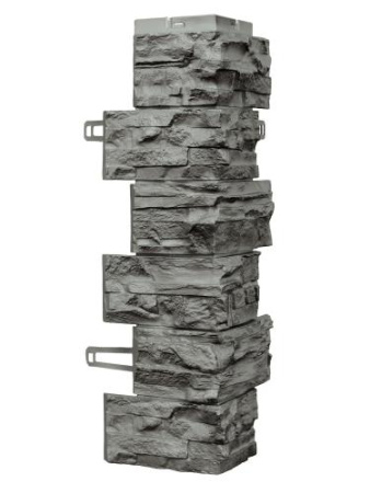 Угол фасадной панели «Royal Stone», скалистый камень Квебек