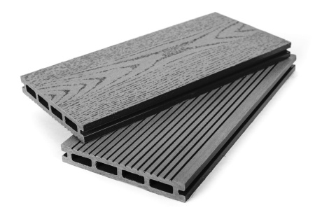 Террасная доска ДПК Grand Line 140мм вельвет и тиснение под дерево Графит 3м