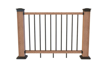 Ограждение из ДПК POLIVAN 3D c алюминиевыми балясинами 125х960х1575 мм (Песочный)