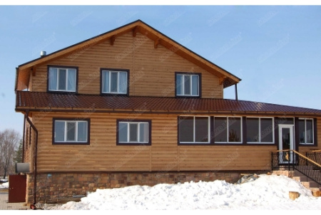 Сталь Блок-хаус 0,390 Grand Line 0,5 Velur RAL 8017 шоколад