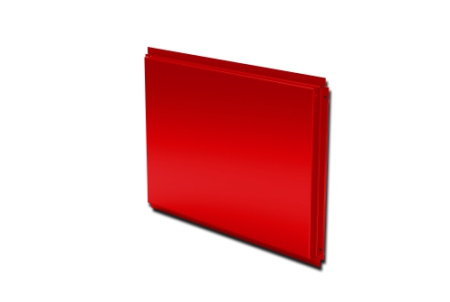 Кассета фасадная прямая открытого типа с порошковым покрытием, 1,2 мм RAL 3020 транспортный красный