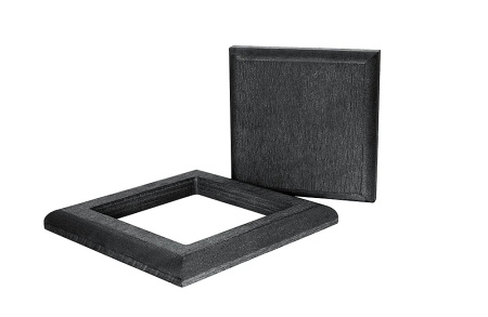 Крышка и юбка для столба из ДПК POLIVAN 43х140х140/18х183х183 мм (Черный)