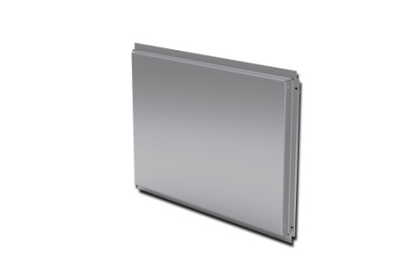 Кассета фасадная прямая открытого типа с порошковым покрытием, 1,2 мм RAL 9006 бело-алюминиевый