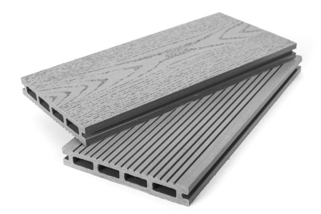Террасная доска ДПК Grand Line 140мм вельвет и тиснение под дерево Серый 3м