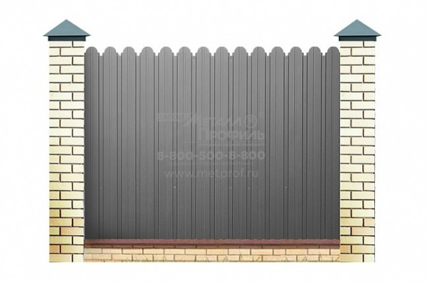 Заборы из европрофиля «ЕвроПрофиль фигурный», покрытие neomatt