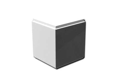 Кассета фасадная угловая открытого типа с порошковым покрытием, 0,7 мм RAL 9003 сигнальный белый