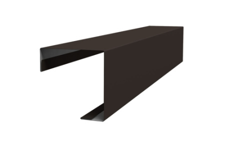 Угол внешний простой фальц 0,5 GreenCoat Pural BT с пленкой RR 32 темно-коричневый (RAL 8019 серо-коричневый)
