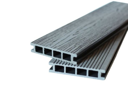 Террасная доска из ДПК (декинг) Dimdeck, Двусторонняя Графит, 4 метра