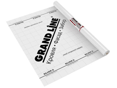Пленка гидроизоляционная Silver D Grand Line / Гранд Лайн, 1,5 x 50 м