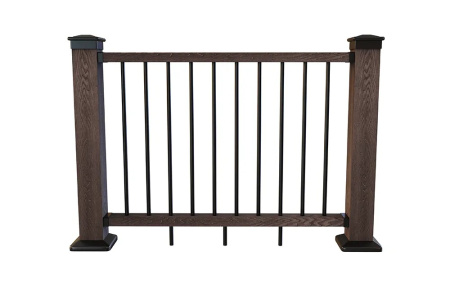 Ограждение из ДПК POLIVAN 3D c алюминиевыми балясинами 125х960х1575 мм (Темно-коричневый)